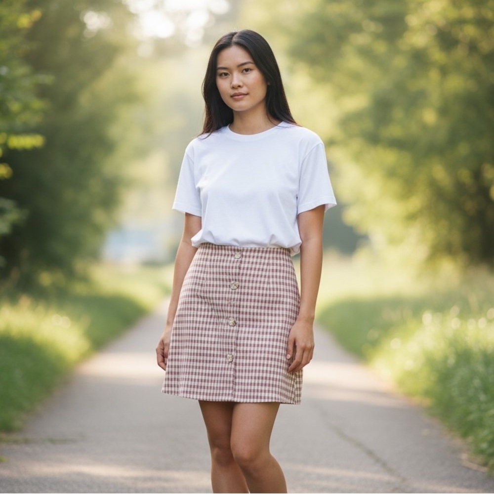 NWOT REVOLVE SUPERDOWN Gingham Button Front Mini … - image 1